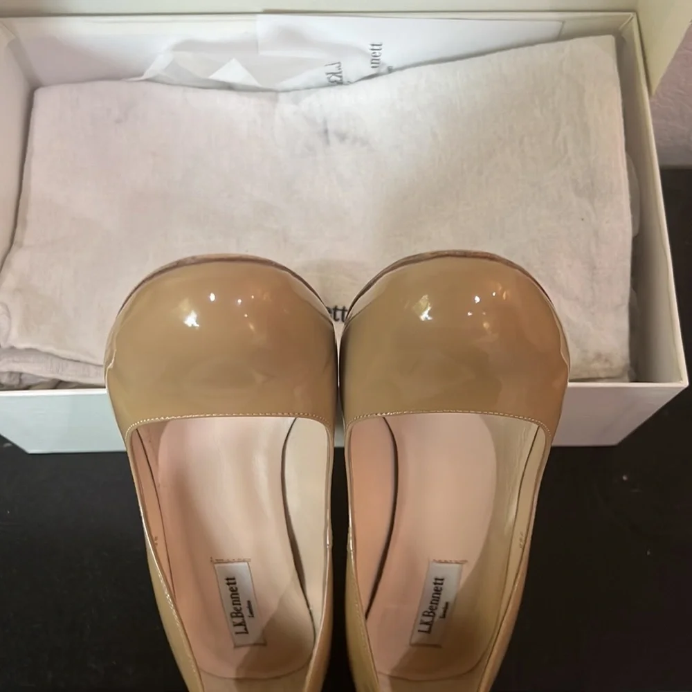 LK Bennett Shilo Taupe Patent Heels - Picture 13 of 16